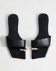Topshop Topshop Mina mule flat sandals with hardware in black - 1