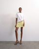 Topshop Topshop mixed fabrics crushed satin flippy mini skirt in soft lime-Green - 1