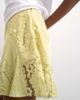 Topshop Topshop mixed fabrics crushed satin flippy mini skirt in soft lime-Green - 4