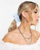 Topshop Topshop mixed strap ruffle scrunchie in blue and white - 2