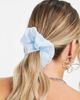 Topshop Topshop mixed strap ruffle scrunchie in blue and white - 3