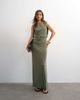 Topshop Topshop modal cowl back sleeveless maxi dress in khaki-Green - 1