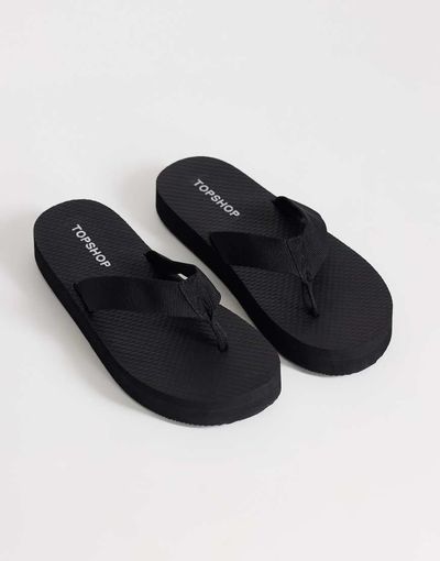 Topshop Topshop Molly toe thong sandals in black