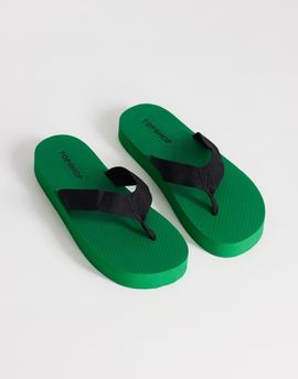Topshop Topshop Molly toe thong sandals in green and black