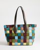 Topshop Topshop Myla large patchwork tote in blue - 1