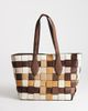 Topshop Topshop Myla large patchwork tote in chocolate-Neutral - 1