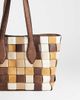 Topshop Topshop Myla large patchwork tote in chocolate-Neutral - 4