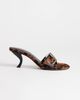 Topshop Topshop Nadine real hair-on-leather mid heel mules with buckle in leopard print-Brown - 3