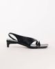 Topshop Topshop Nadir asymmetric mid-height heel sandals in black - 1