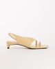 Topshop Topshop Nadir asymmetric mid-height heel sandals in mink-Neutral - 1
