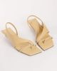 Topshop Topshop Nadir asymmetric mid-height heel sandals in mink-Neutral - 2