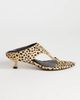 Topshop Topshop Nancy toe thong mid heel sandals in caramel dalmatian print hair-on-real leather-Neutral - 1