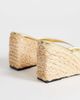 Topshop Topshop Naomi raffia wedge toe loop mule sandals in gold-Neutral - 3