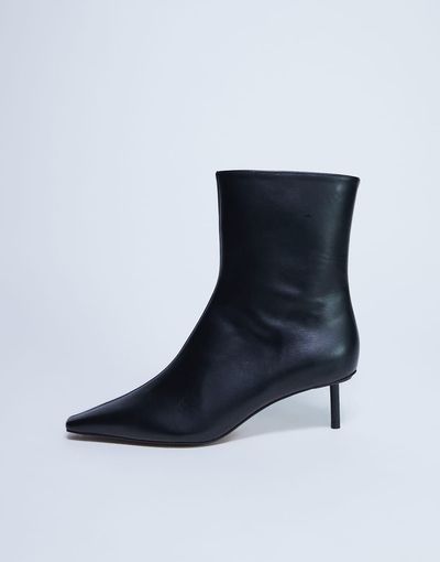 Topshop Topshop Narla premium real leather high pin heeled ankle boots in black