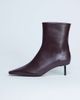 Topshop Topshop Narla premium real leather high pin heeled ankle boots in burgundy-Red - 1