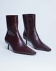 Topshop Topshop Narla premium real leather high pin heeled ankle boots in burgundy-Red - 2