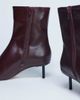 Topshop Topshop Narla premium real leather high pin heeled ankle boots in burgundy-Red - 3