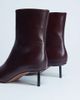 Topshop Topshop Narla premium real leather high pin heeled ankle boots in burgundy-Red - 4