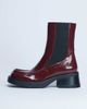 Topshop Topshop Narla square toe chelsea boots in burgundy-Red - 1