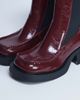 Topshop Topshop Narla square toe chelsea boots in burgundy-Red - 3