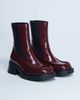 Topshop Topshop Narla square toe chelsea boots in burgundy-Red - 4