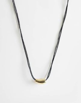 Topshop Topshop Nasha cord necklace in black with gold