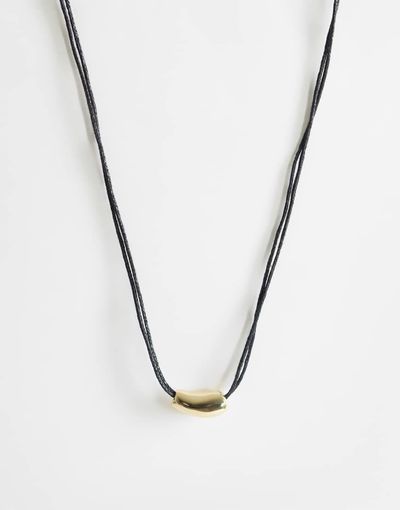 Topshop Topshop Nasha cord necklace in black with gold