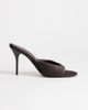 Topshop Topshop Nasim high heeled mule in chocolate hair on real leather-Brown - 1