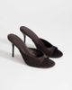 Topshop Topshop Nasim high heeled mule in chocolate hair on real leather-Brown - 2