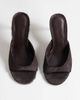 Topshop Topshop Nasim high heeled mule in chocolate hair on real leather-Brown - 3