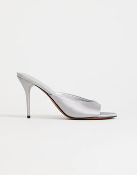Topshop Topshop Nasim high heeled mules in gray satin