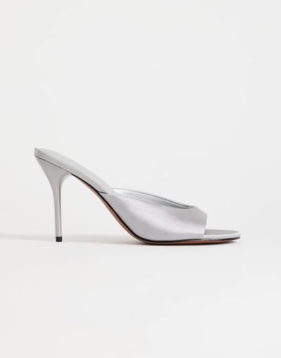 Topshop Topshop Nasim high heeled mules in gray satin