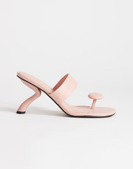 Topshop Topshop Natalie toe thong angular mid heel sandals in pink