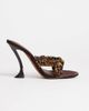 Topshop Topshop Natasha embellished mule high heeled sandals in chocolate satin-Gray - 1