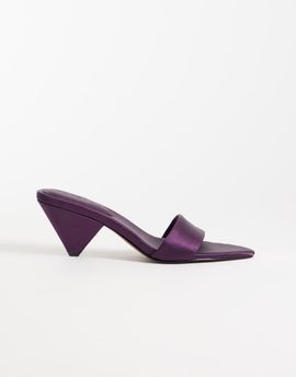 Topshop Topshop Nathan cone heel mule in purple satin