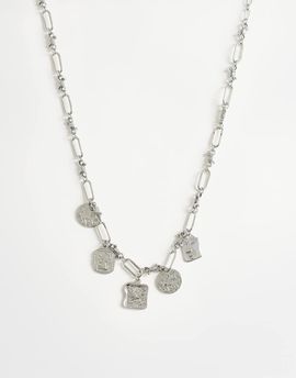 Topshop Topshop Naya waterproof stainless steel chain necklace with charms in silver