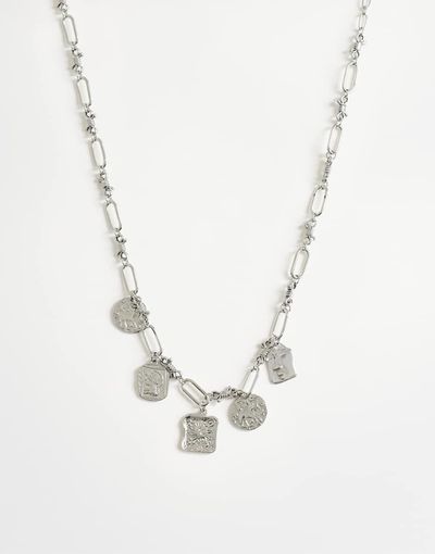 Topshop Topshop Naya waterproof stainless steel chain necklace with charms in silver