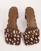 Topshop Topshop Nela mid heel mule in brown deer print hair on real leather - 3