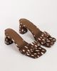 Topshop Topshop Nela mid heel mule in brown deer print hair on real leather - 4