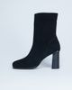 Topshop Topshop Nellie real suede heeled ankle boots in black - 1