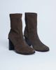 Topshop Topshop Nellie real suede heeled ankle boots in chocolate-Brown - 1