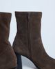 Topshop Topshop Nellie real suede heeled ankle boots in chocolate-Brown - 2