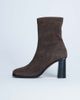 Topshop Topshop Nellie real suede heeled ankle boots in chocolate-Brown - 3