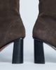 Topshop Topshop Nellie real suede heeled ankle boots in chocolate-Brown - 4