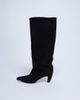 Topshop Topshop Nelly real suede pointed toe slouchy boots in black - 1