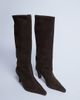 Topshop Topshop Nelly real suede pointed toe slouchy boots in chocolate-Brown - 2