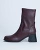 Topshop Topshop Niamh block heel ankle boots in burgundy-Red - 1