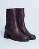 Topshop Topshop Niamh block heel ankle boots in burgundy-Red - 3