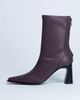 Topshop Topshop Nicky chisel toe ankle boots in burgundy-Red - 1