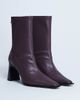 Topshop Topshop Nicky chisel toe ankle boots in burgundy-Red - 4
